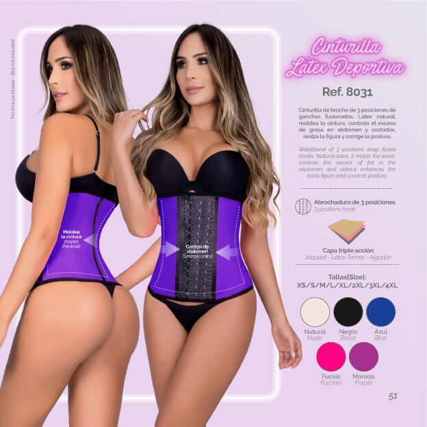 Moldeate 8031 ​​Workout Taist Cincher Color Purple