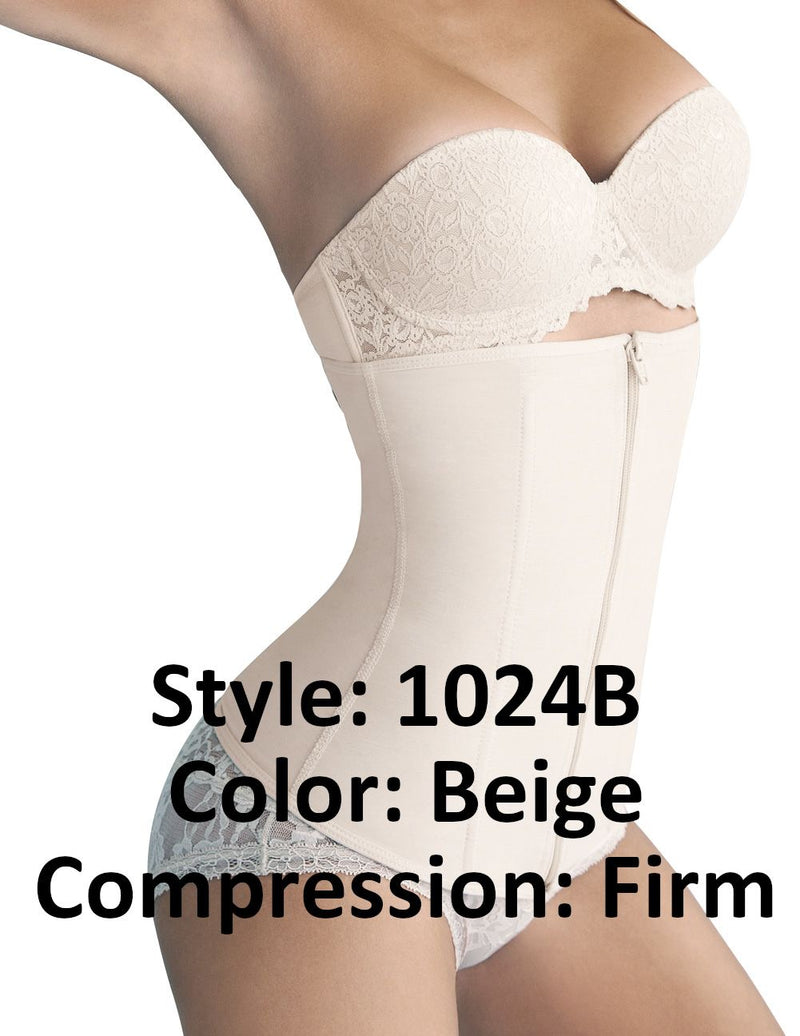 Ann Chery 1024b Girdle Powernet avec couleur de fermeture éclair beige