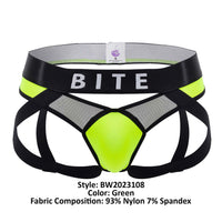 BiteWear BW2023108 Tuxedo Banana Jockstrap Color Green