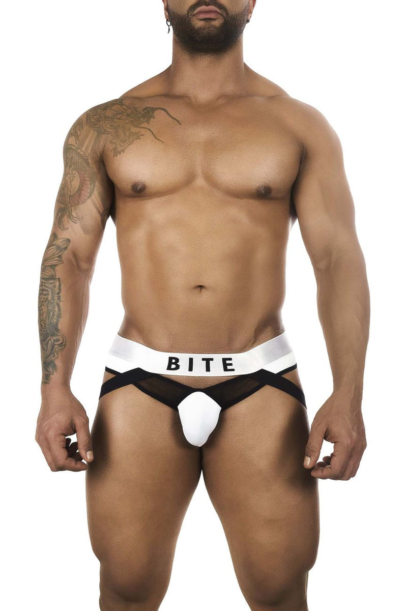 BOCKWEAR BW2023108 Tuxedo Banana Jockstrap Color blanc