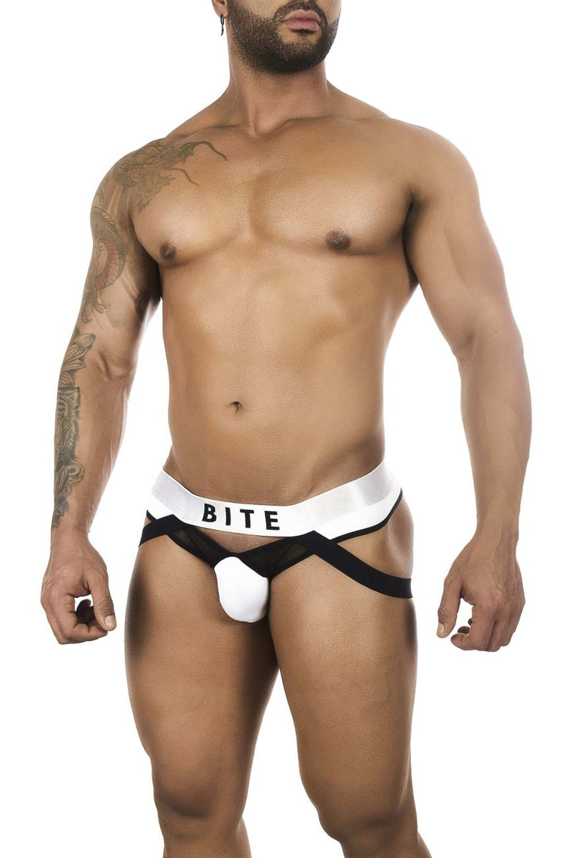 BITEWEAR BW2023108 TUXEDO केला JOCKSTRAP रंग सफेद