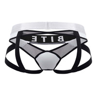 BITEWEAR BW2023108 TUXEDO केला JOCKSTRAP रंग सफेद