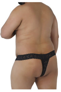 Candyman 99315X PEEK A Boo Lace Thongs Color Black