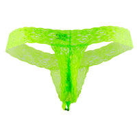 Candyman 99315x Peek A Boo Lace Thongs Color Hot Green