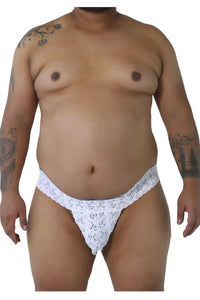 Candyman 99315x Peek A Boo Lace Thongs Color White