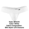 Candyman 99315x Peek A Boo Lace Thongs Color White