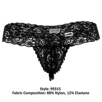 Candyman 99315 Peek A Boo Thongs Color Black