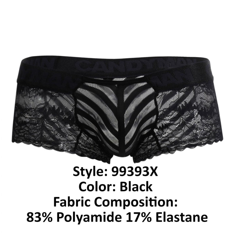 Candyman 99393x Trunks en dentelle en dentelle Color noir