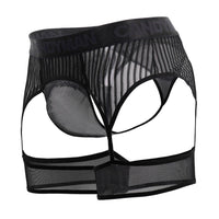 Candyman 99403 Stripes Gaterbelt Thongs Color Black