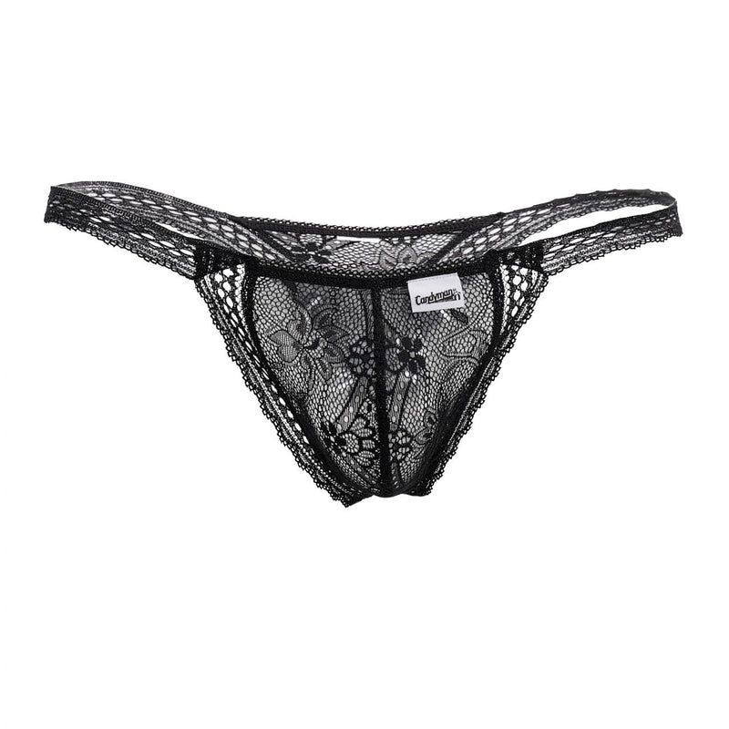 CandyMan 99420 Double Lace Thongs Color Black