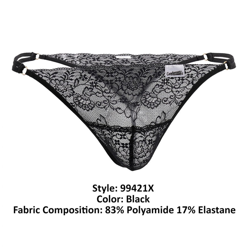 Candyman 99421x en dentelle G-string string colore noir