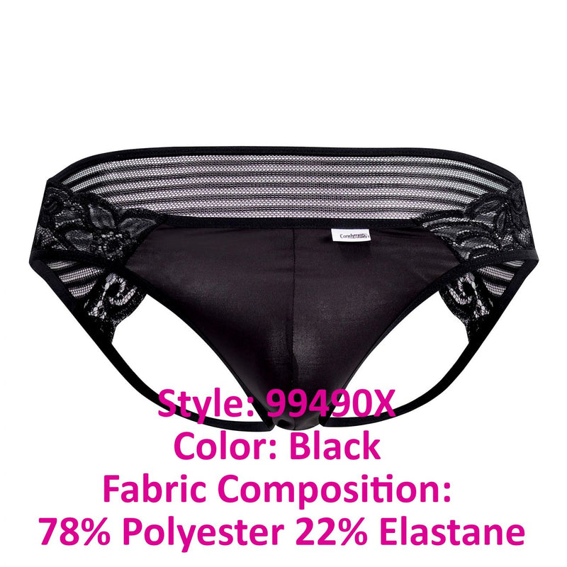 Candyman 99490x Couleur de jockstrap en dentelle en dentelle noir