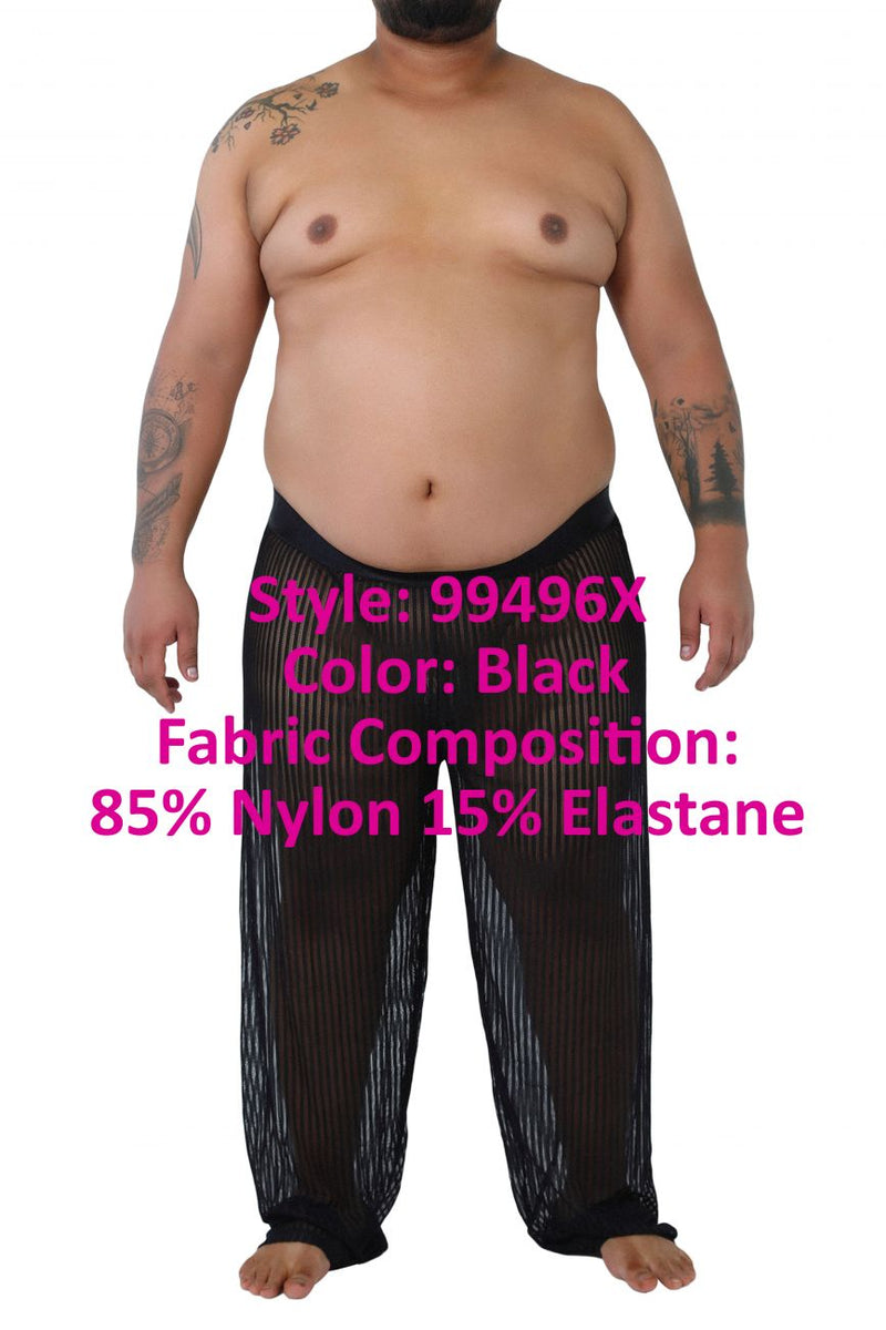 Candyman 99496x Pantalon de salon en maillage couleur noir