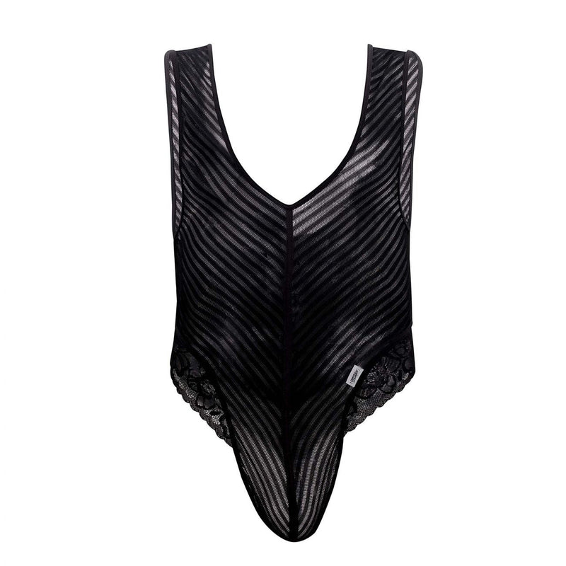 Candyman 99522 Bodysuit de malla de encaje Color negro