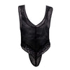 Candyman 99522 Bodysuit de malla de encaje Color negro