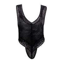 Candyman 99522 Bodysuit de malla de encaje Color negro