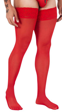 CandyMan 99533 Mesh Thigh Highs Color Red