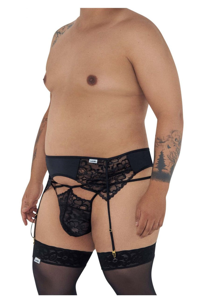 Candyman 99550x en dentelle Garter-Jockstrap tenue couleur noir