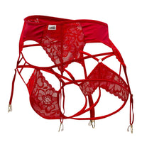 Candyman 99550X Lace Garter-Jockstrap atuendo color rojo