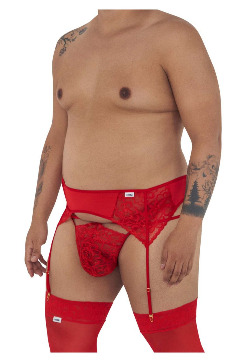 Candyman 99550X Lace Garter-Jockstrap atuendo color rojo