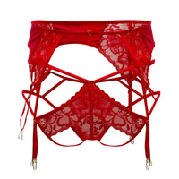 Candyman 99550X Lace Garter-Jockstrap atuendo color rojo