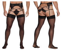 CandyMan 99550 Lace Garter-Jockstrap Outfit Color Black