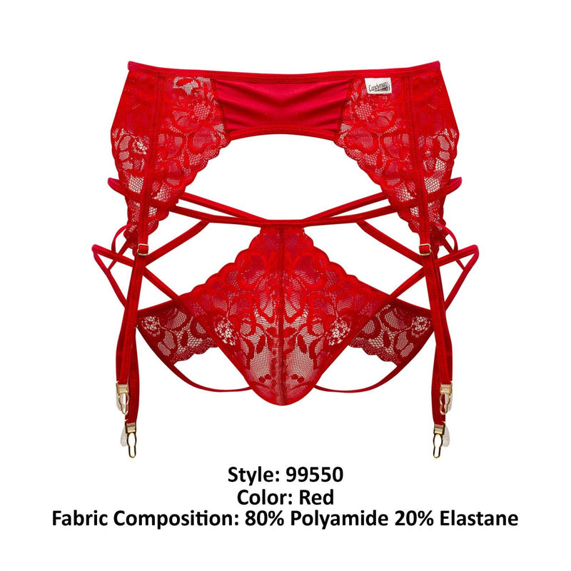 Candyman 99550 Lace Garter-Jockstrap tenue couleur rouge