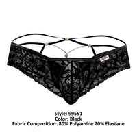 Candyman 99551 Lace Peekaboo Briefs Color noir