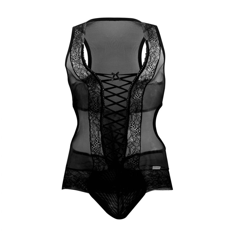 CandyMan 99557X Mesh-Lace Bodysuit Color Black