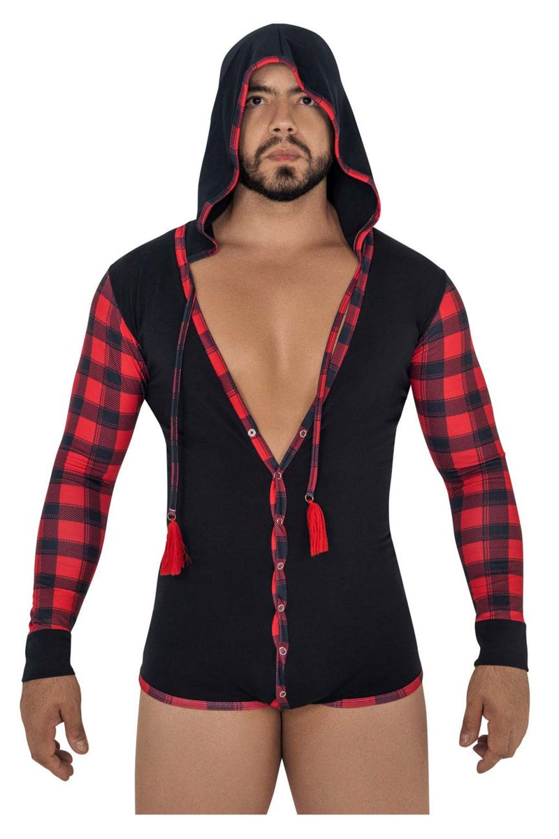 CandyMan 99575 Hoodie Bodysuit Color Black