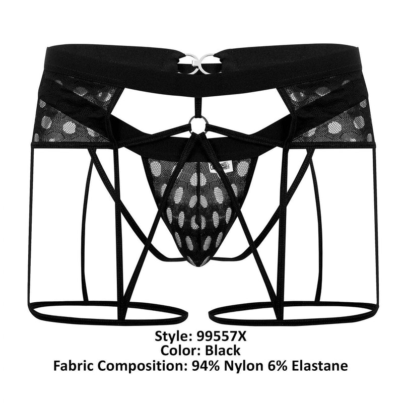 Candyman 99577 Mesh Garter Jockstrap Color Black