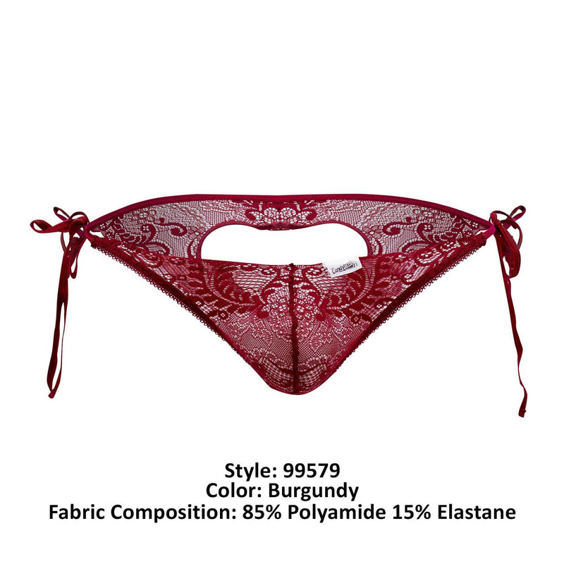 CandyMan 99579 Lace Heart Bikini Color Burgundy