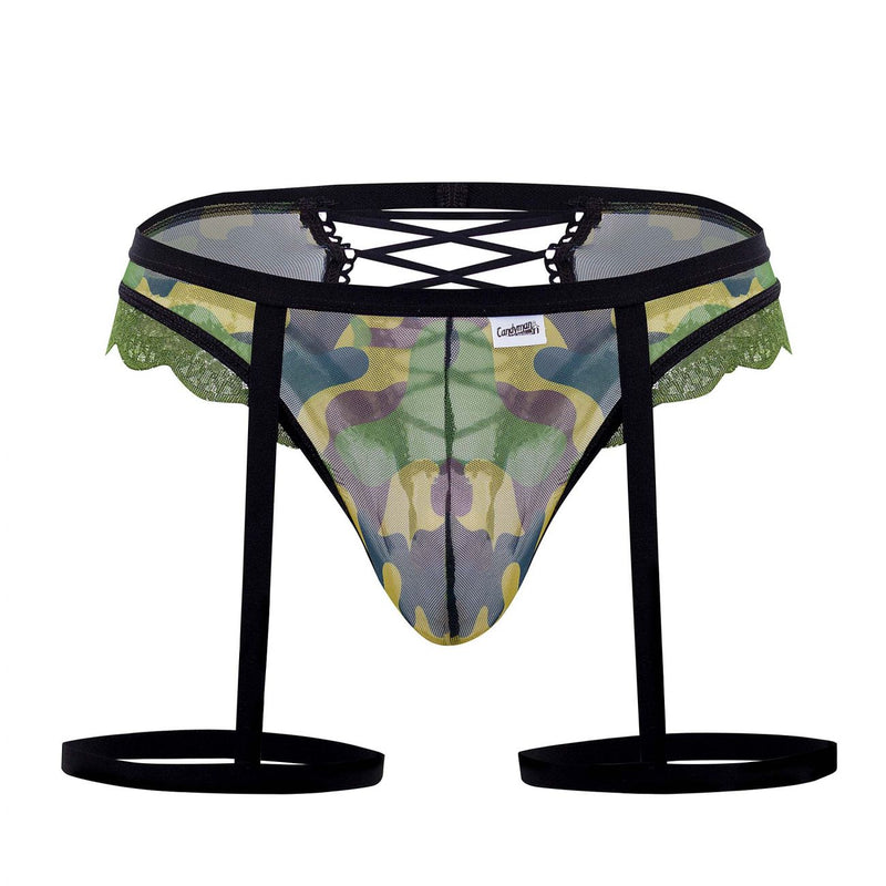 CandyMan 99580X Garter Camo Thongs Color Green