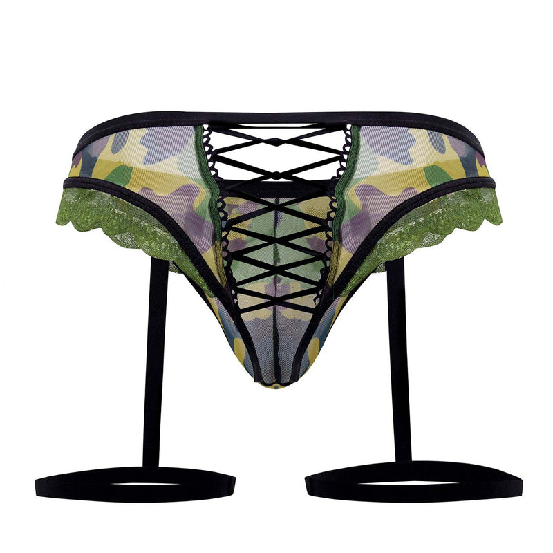 Candyman 99580x Garter Camo Camo Thongs Color Green