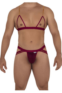 Candyman 99582 Arness-Jockstrap Outfit Color Borgoña