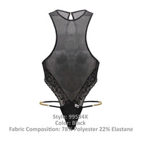 CandyMan 99584X Mesh-Lace Bodysuit Color Black