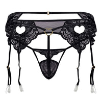 CandyMan 99589X Lace Garther G-String اللون أسود