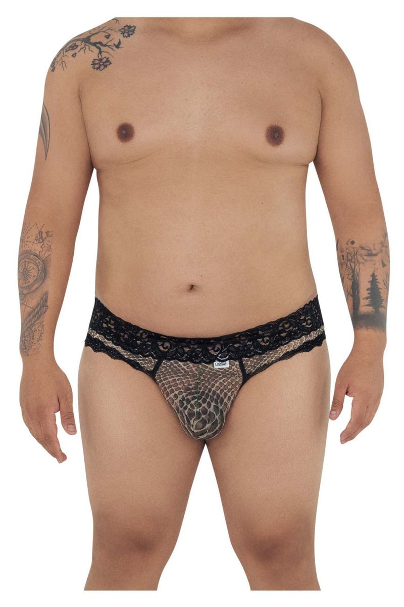 Candyman 99596x Mesh-Lace Thongs Color Snake Imprimer