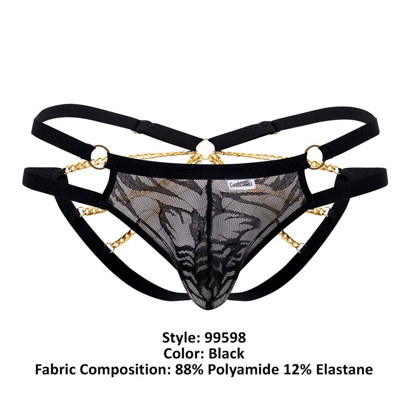 Candyman 99598 Couleur de bikini en dentelle et chaîne noir