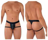 Candyman 99608 Color de jockstrap de cremallera Negro