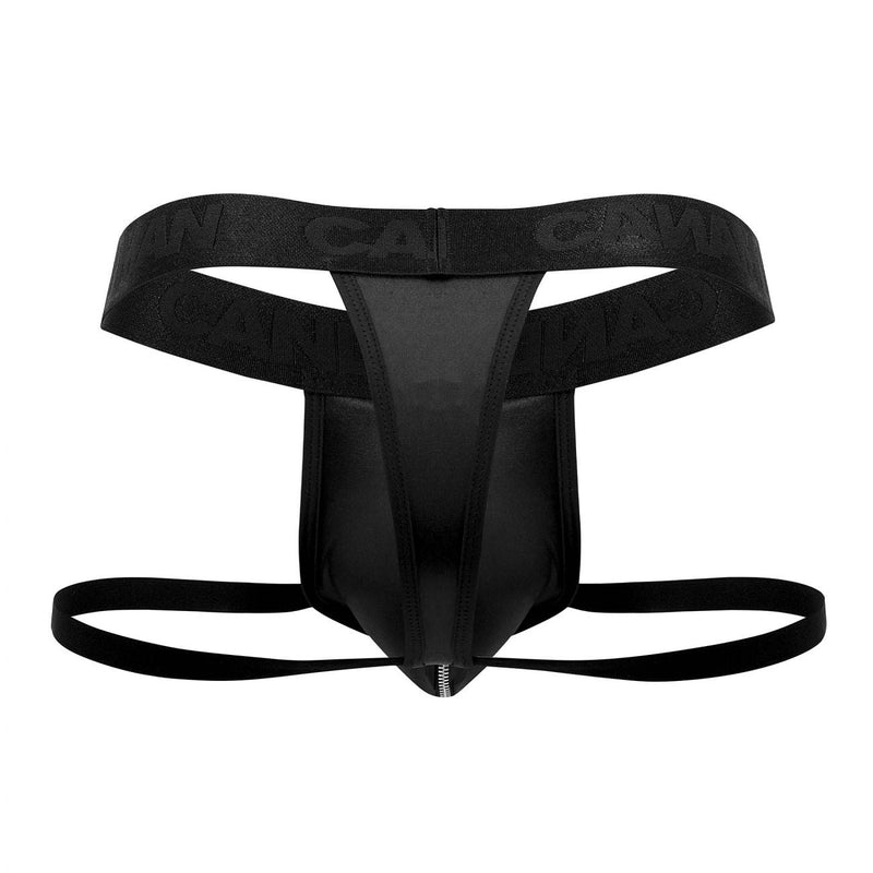 Candyman 99608 Color de jockstrap de cremallera Negro