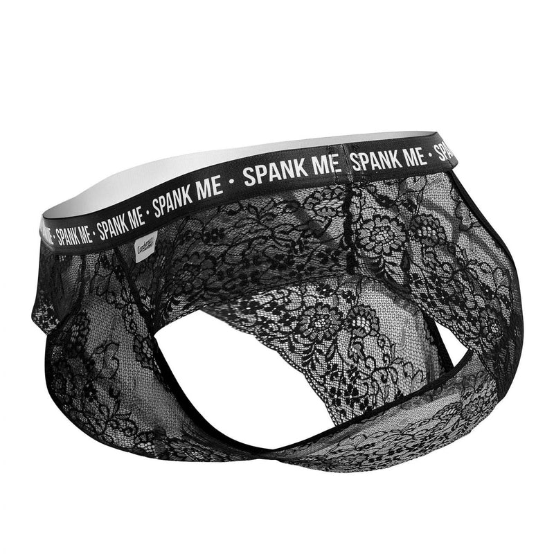 CandyMan 99615X Spank Me Lace Briefs Color Black