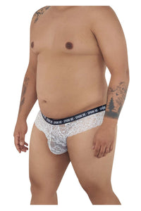 CandyMan 99615X Spank Me Lace Briefs Color White