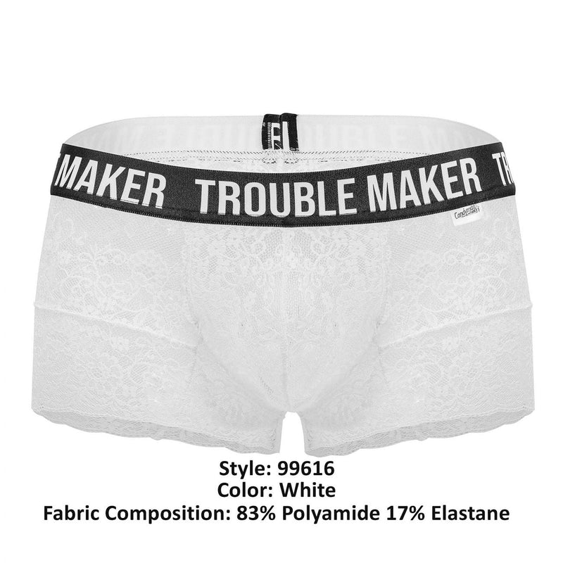 Candyman 99616 Trouble Maker Lace Trunks Color White