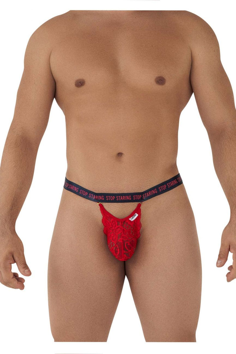 Candyman 99619 Arrêtez de regarder la couleur jockstrap de dentelle rouge