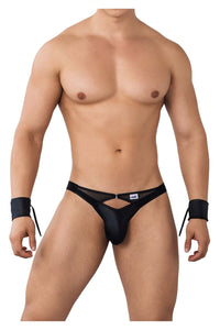 CandyMan 99621 Chain and Cuffs Jockstrap Color Black