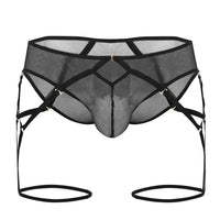 Candyman 99625 Mesh Garter Briefs Color negro