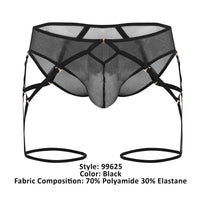 Candyman 99625 Mesh Garter Briefs Color noir