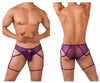 Candyman 99625 Mesh Garter Briefs Color Purple