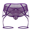 CandyMan 99625 Mesh Garter Briefs Color Purple